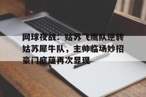 九游电脑版辅助-网球夜战：姑苏飞鹰队逆转姑苏犀牛队，主帅临场妙招豪门底蕴再次显现的简单介绍